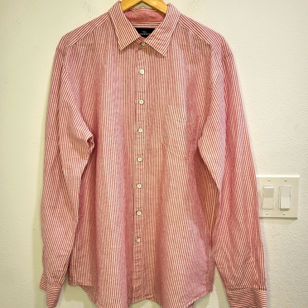 Rodd & Gunn Red and white long sleeve button up shirtSports fit Woven in Europe